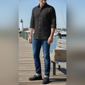 NIB Men's Sperry Billfish 3-Eye Black Leather Boat Shoe Size 10.5M